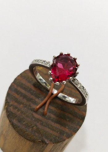 Bordo Taşlı Kadın Yüzük - Görsel 17