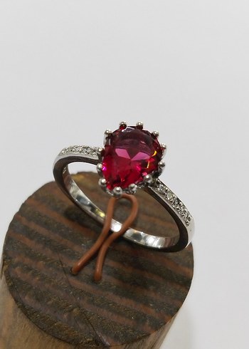 Bordo Taşlı Kadın Yüzük - Görsel 18