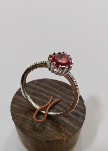 Bordo Taşlı Kadın Yüzük - Görsel 12