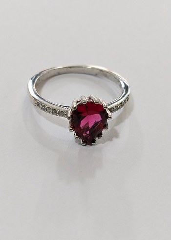 Bordo Taşlı Kadın Yüzük - Görsel 2