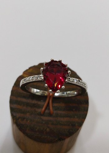 Bordo Taşlı Kadın Yüzük - Görsel 9