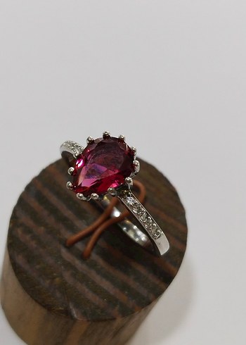 Bordo Taşlı Kadın Yüzük - Görsel 10