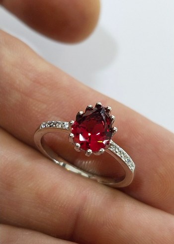 Bordo Taşlı Kadın Yüzük - Görsel 6