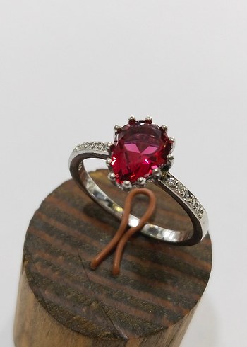 Bordo Taşlı Kadın Yüzük - Görsel 19