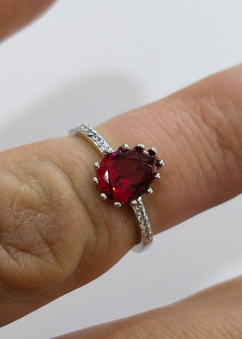 Bordo Taşlı Kadın Yüzük - Görsel 15