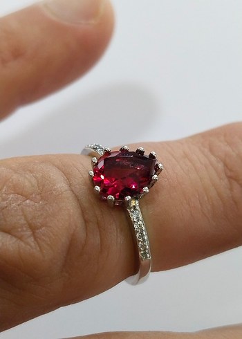 Bordo Taşlı Kadın Yüzük - Görsel 7