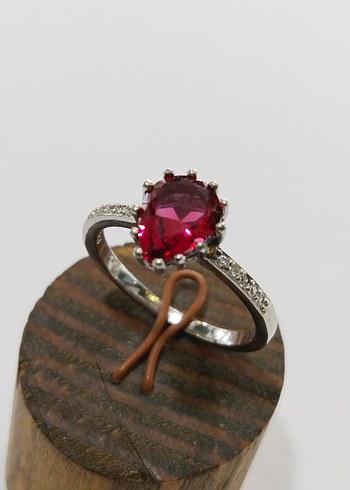 Bordo Taşlı Kadın Yüzük - Görsel 20