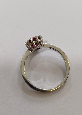 Bordo Taşlı Kadın Yüzük - Görsel 4