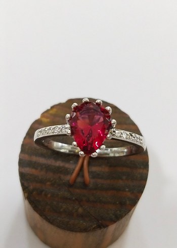 Bordo Taşlı Kadın Yüzük - Görsel 8