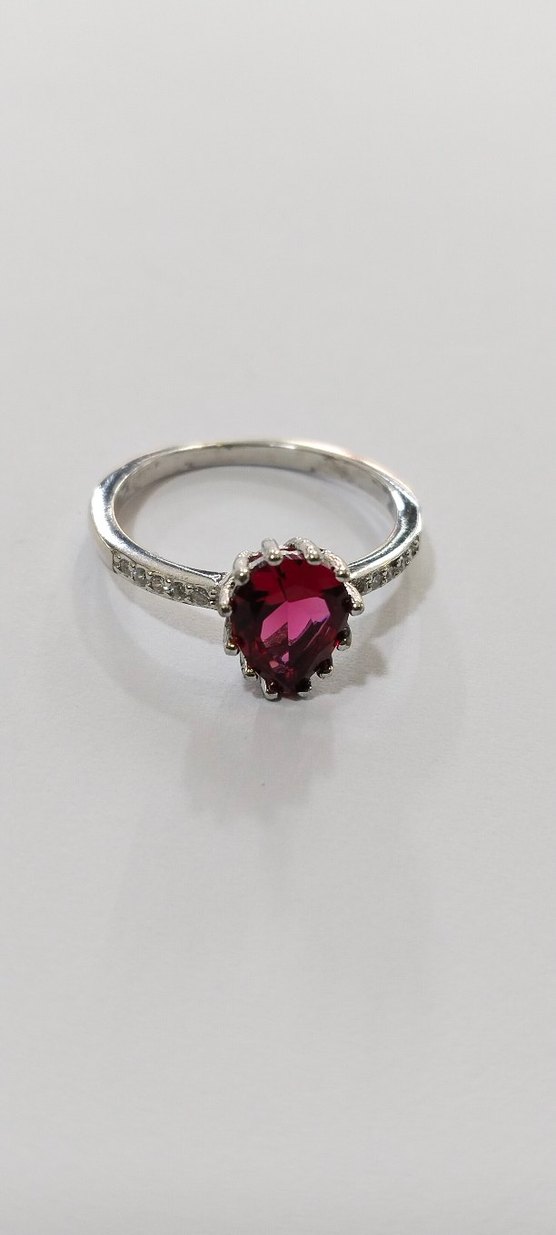 Bordo Taşlı Kadın Yüzük - Görsel 2