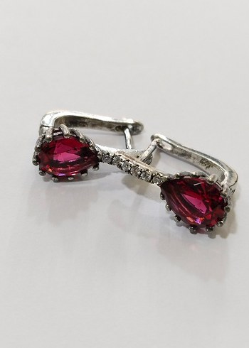 Bordo Mini Tokalı Küpe - Görsel 10