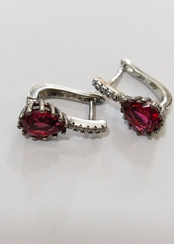 Bordo Mini Tokalı Küpe - Görsel 12