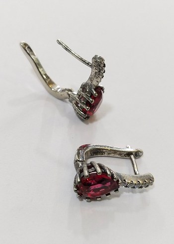 Bordo Mini Tokalı Küpe - Görsel 8