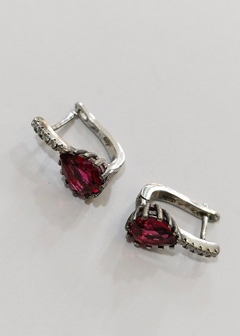 Bordo Mini Tokalı Küpe - Görsel 6