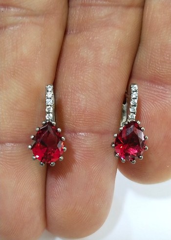 Bordo Mini Tokalı Küpe - Görsel 2