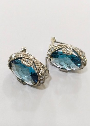 Mavi Taşlı Kadın Küpeler - Görsel 9