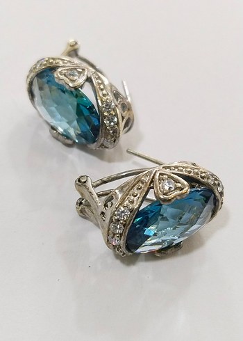 Mavi Taşlı Kadın Küpeler - Görsel 6