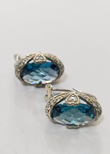 Mavi Taşlı Kadın Küpeler - Görsel 3