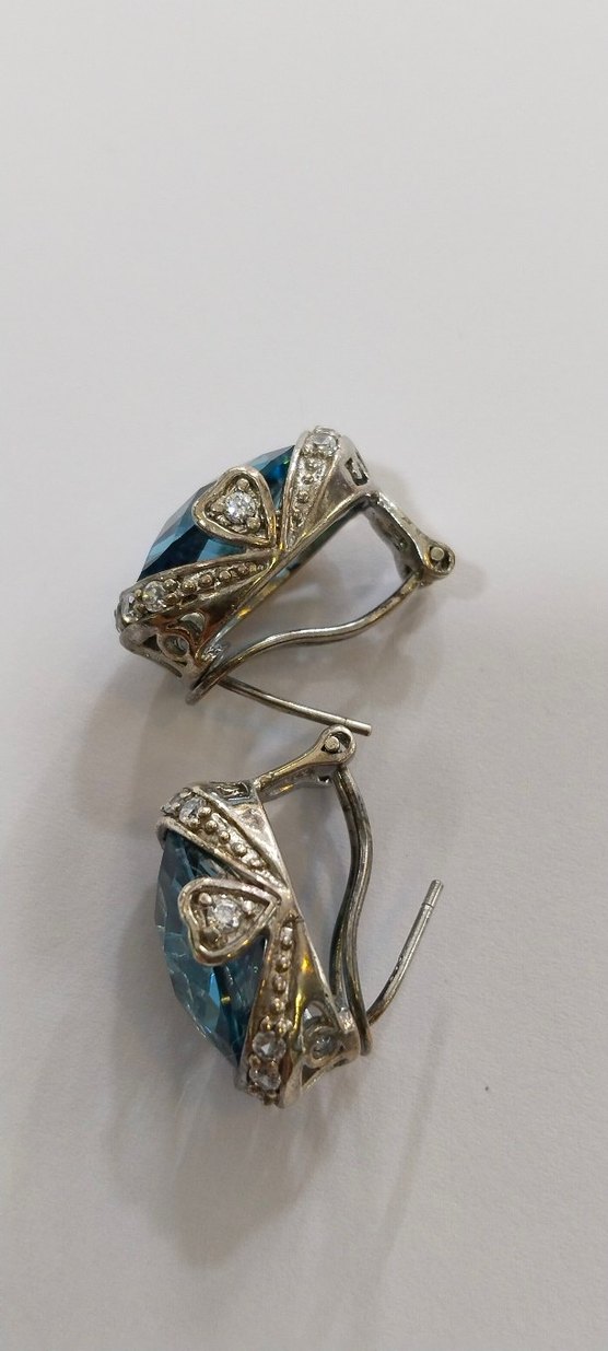 Mavi Taşlı Kadın Küpeler - Görsel 5