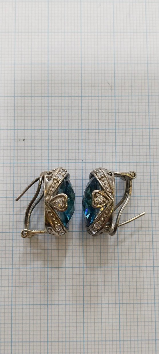 Mavi Taşlı Kadın Küpeler - Görsel 4