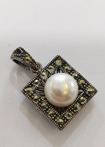 Boncuklu Vintage İnci Kolye Ucu - Görsel 5