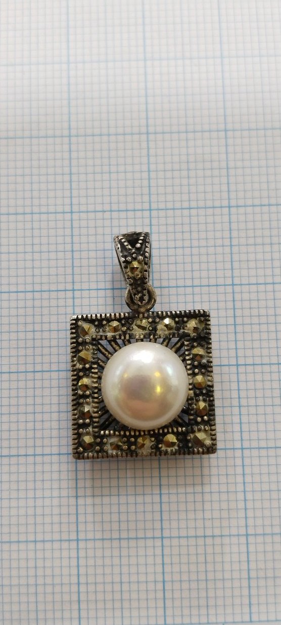 Boncuklu Vintage İnci Kolye Ucu - Görsel 2