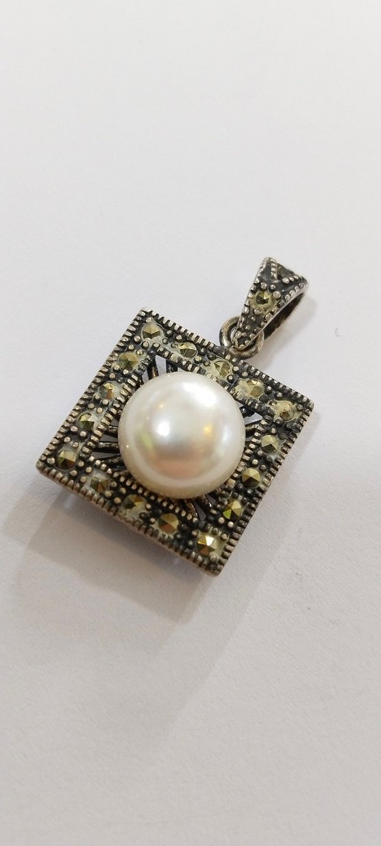 Boncuklu Vintage İnci Kolye Ucu - Görsel 3