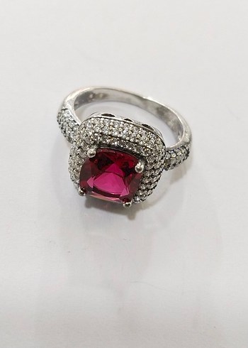 Kırmızı Taşlı Modern Klasik Kadın Yüzük - Görsel 12