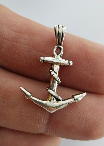 Zincir Detaylı Unisex Çapa Kolye Ucu - Görsel 3