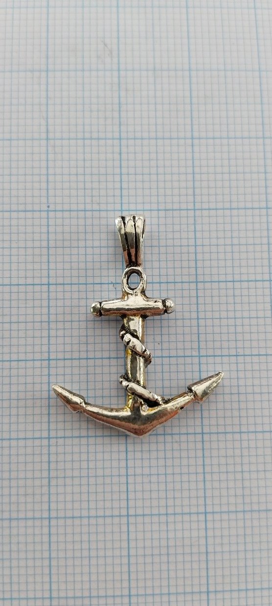 Zincir Detaylı Unisex Çapa Kolye Ucu - Görsel 2