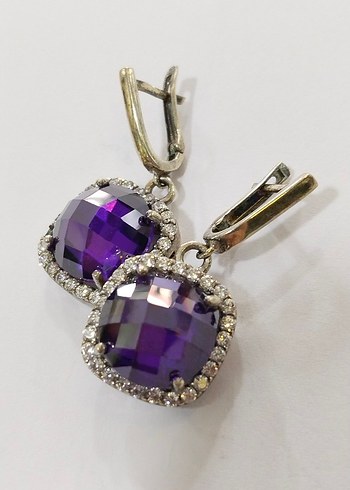 Mor Mini Parlak Küpe - Görsel 9