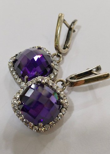 Mor Mini Parlak Küpe - Görsel 7