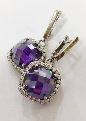 Mor Mini Parlak Küpe - Görsel 6