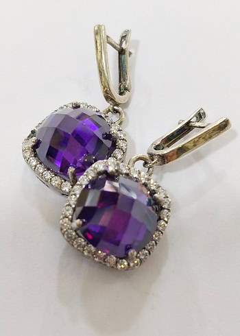 Mor Mini Parlak Küpe - Görsel 11