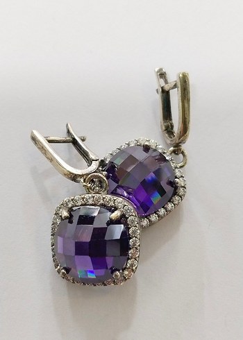 Mor Mini Parlak Küpe - Görsel 8