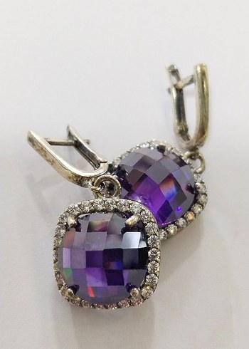 Mor Mini Parlak Küpe - Görsel 3