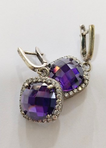 Mor Mini Parlak Küpe - Görsel 5