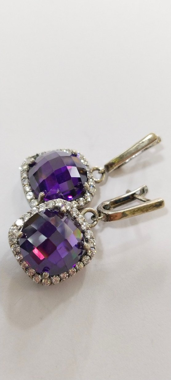 Mor Mini Parlak Küpe - Görsel 4