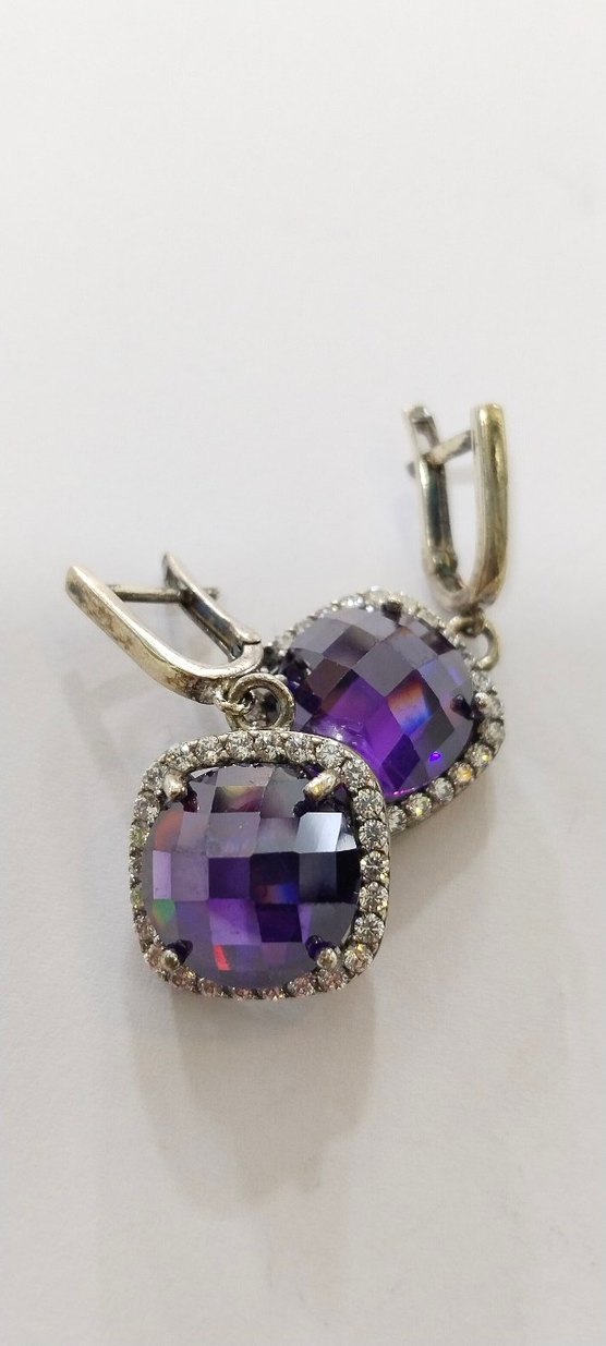 Mor Mini Parlak Küpe - Görsel 3