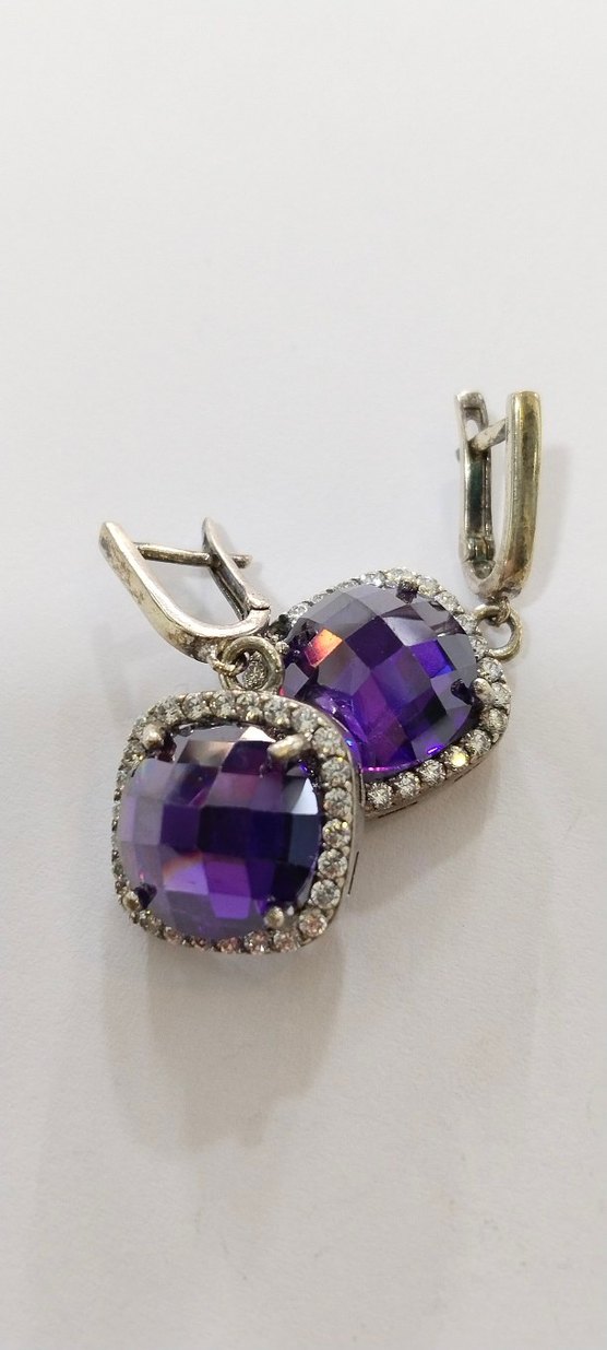 Mor Mini Parlak Küpe - Görsel 5