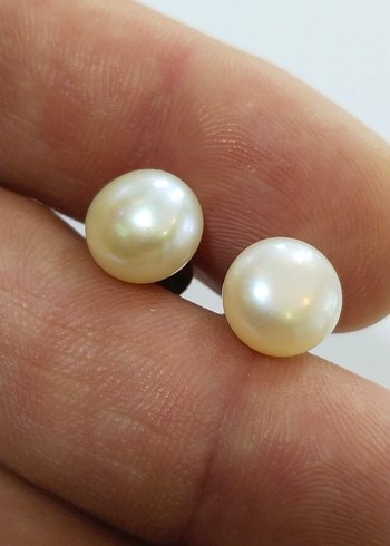 Klasik İnci Küpe Mini Düğme Modeli - Görsel 4