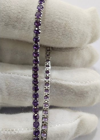 Sterling silver Ametist Detayli Kadin Bileklik