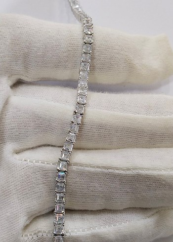 Sterling silver Beyaz Baget Kadin Bileklik