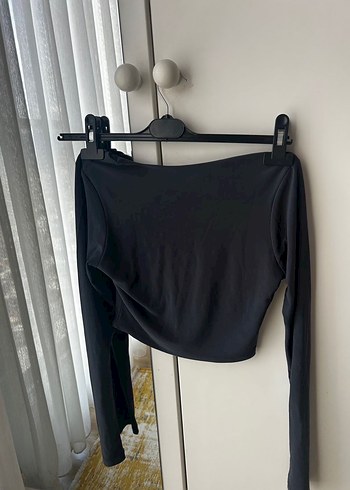 SHEISMONO Antrasit Kısa Kadın Bluz - Görsel 3