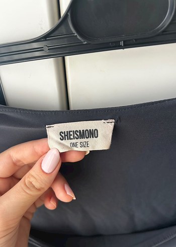 SHEISMONO Antrasit Kısa Kadın Bluz - Görsel 4