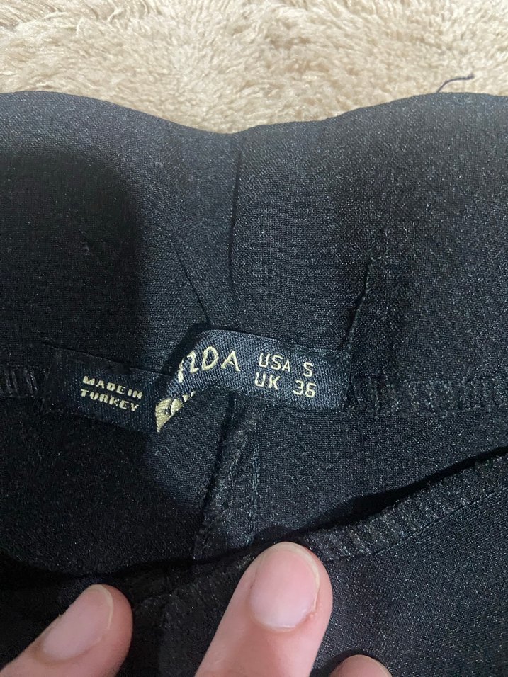 Kadın Siyah Mini Şort Etek Bağcıklı - Görsel 3