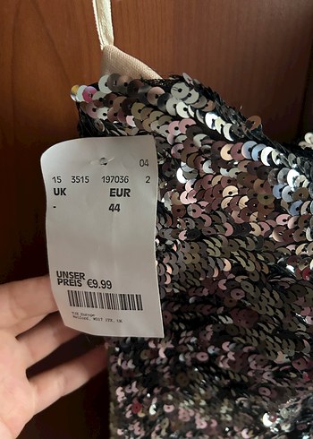 Gri Payetli Tek Omuzlu Mini Elbise - Görsel 2