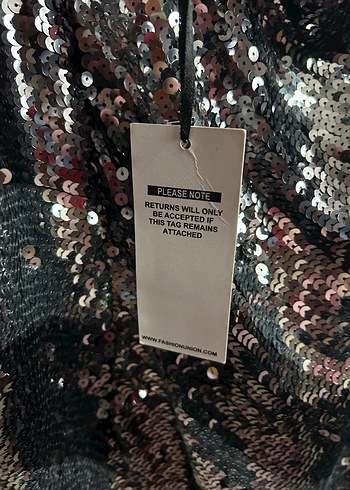 Gri Payetli Tek Omuzlu Mini Elbise - Görsel 6