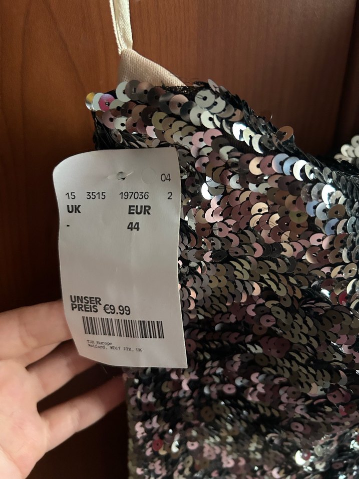 Gri Payetli Tek Omuzlu Mini Elbise - Görsel 2