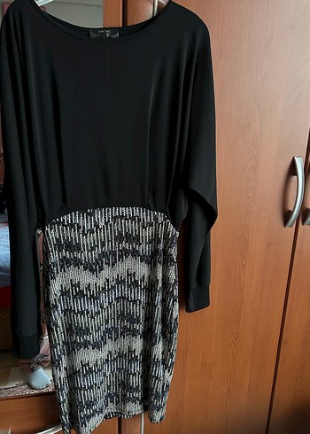 Drapeli Siyah Uzun Kollu Abiye Elbise - Görsel 2